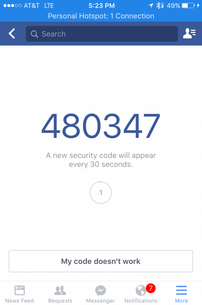 Approbation de connexion fb