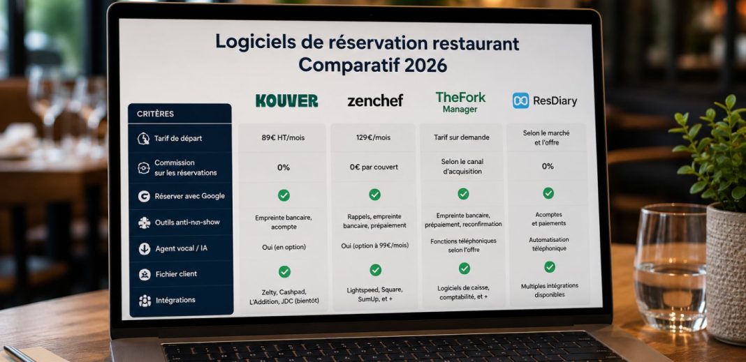 Quel logiciel de réservation restaurant choisir en 2026 ? Comparatif des meilleures solutions
